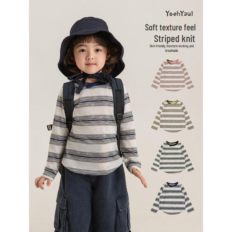 Youyou Girls' Striped Color-Block Long-Sleeve T-Shirt