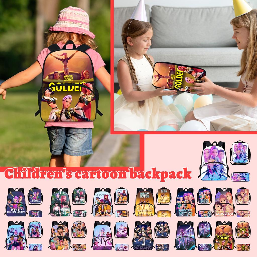 Elementary School Cartoon Backpack And Peripheral Backpack Three Piece Set