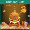 Capybara Hamburger Back Crow Cartoon Design Plush Keychain For Car Key Gift Fob