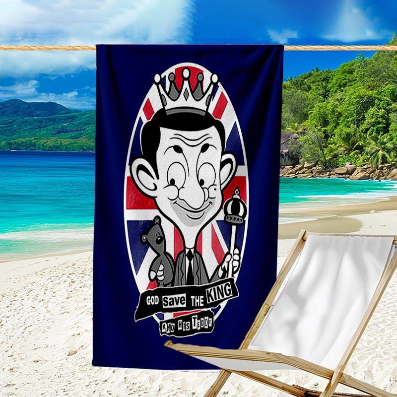 Beweis Strandtuch mit einem Mr. Bean2 Muster - weich, saugfähig, schnell trocknend, maschinenwaschbar - perfekt zum Schwimmen, Camping, Baden