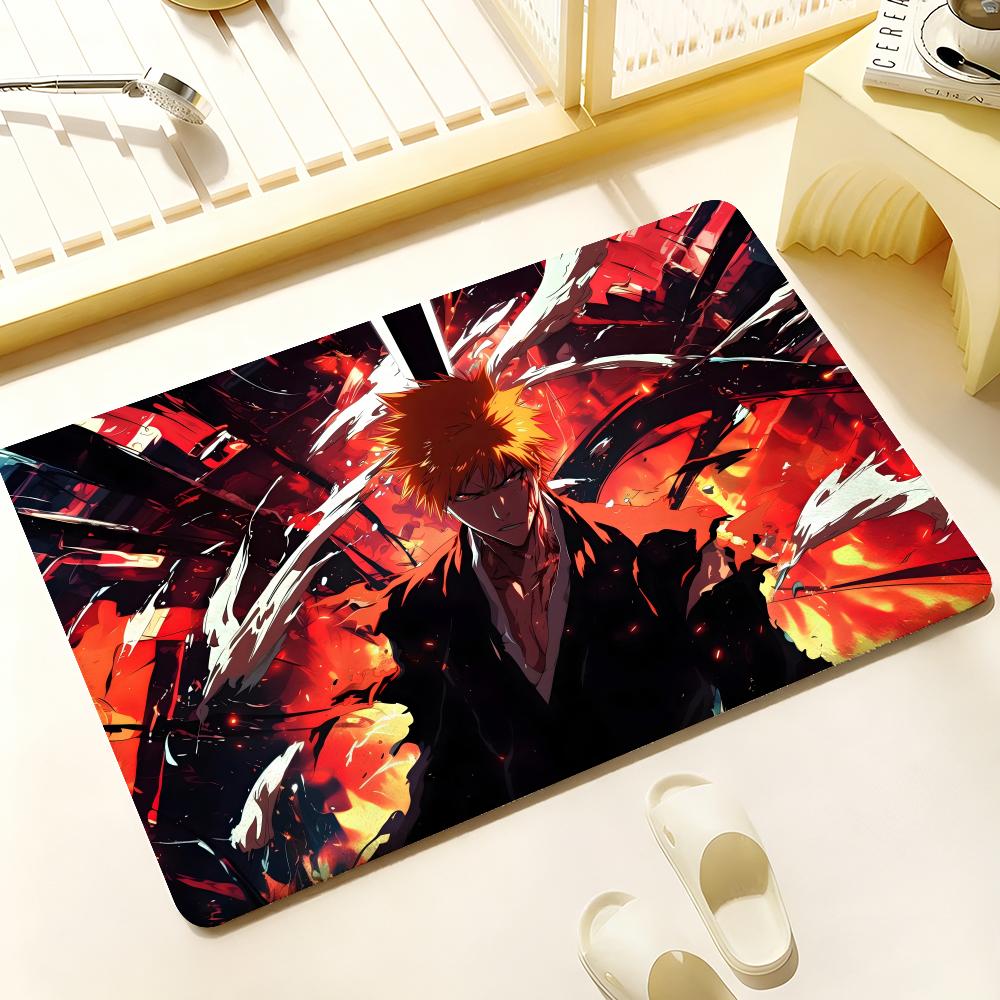 Hot Anime B Bleach Floor Mat Cozy Flannel Soft Thick Non Slip Mat For Living Room Bedroom Kitchen Decor Rugs