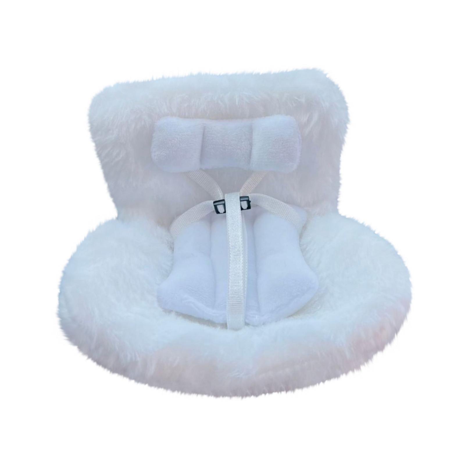 

Украшения для автомобиля, автокресло для кукол, пушистая подушка, есть зажимы для сиденья на машине, в комплекте ножка сиденья для настольного дисплея One Size белый