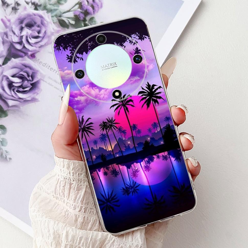 For Honor X9b 5G Case Flowers Butterfly Painted Cover Soft Silicone Casing For Honor X9 X9 b HonorX9b 5G Phone Case