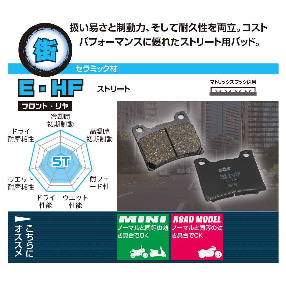 Kitaco SBS Brake Pad 603HF Ceramic CRM250RXLR25AX-1 Etc. 777-0603000