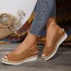 Peep Toe Plateau-Sandalen Damen 2024 Sommer Fersenriemen Mittelhohe Absätze Sandalen für Damen Dicke Sohle Rutschfest Espadrilles Schuhe