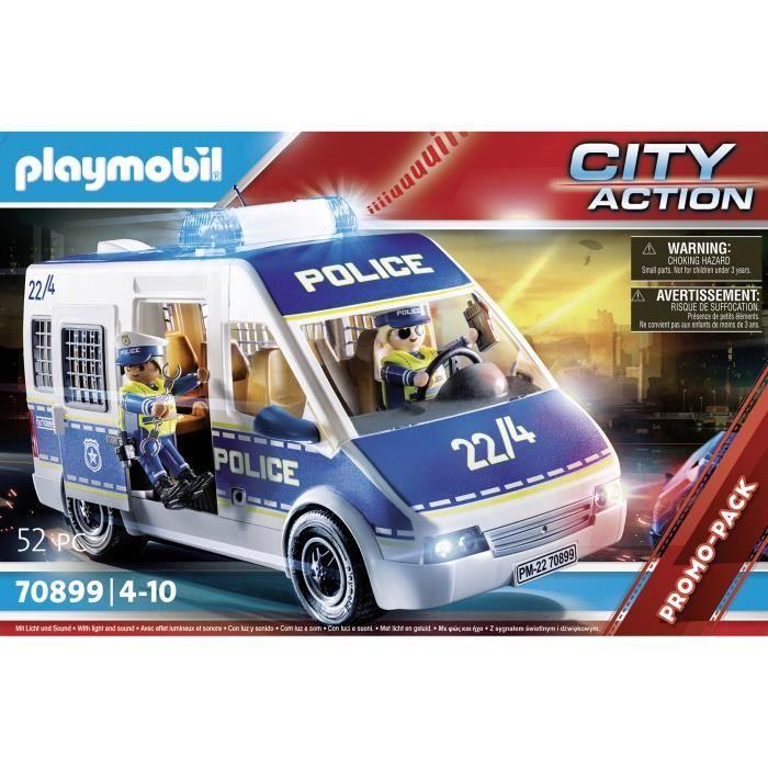Playmobil - policejní dodávka se světelnými a zvukovými efekty - playmobil city action - 52 dílků