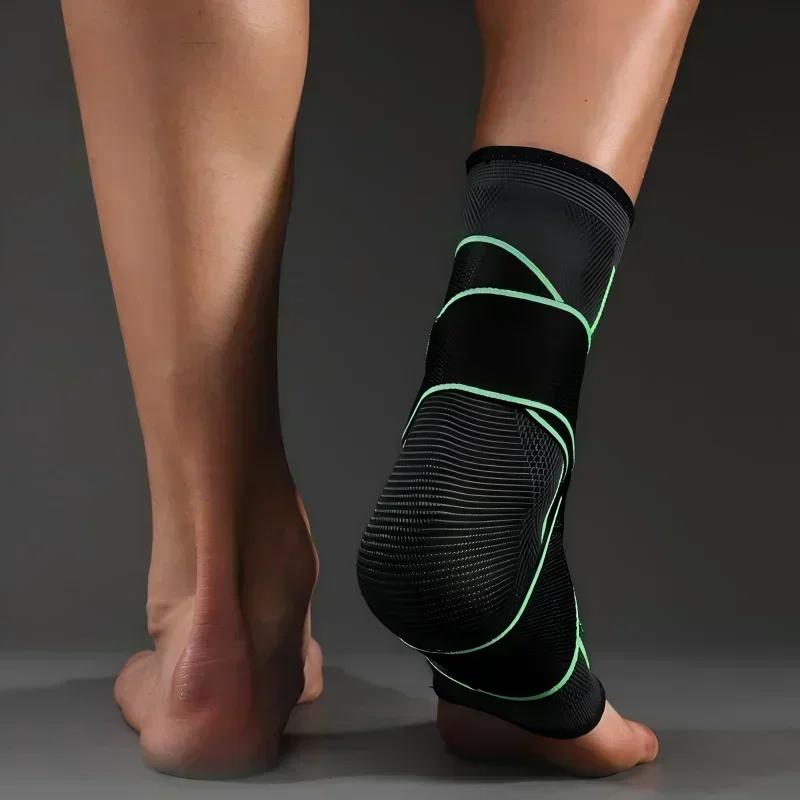 Durable And Safe Adjustable Elastic Ankle Brace Compression Sleeve Foot Support Stabilizer For Plantar Fasciitis Achilles Tendonitis Sports Sock