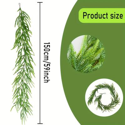 1 Stück Extra Langer 150cm Künstlicher Weihnachts-Girlandenkranz