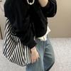 Large-capacity Tote Bag, Striped Commuter Single-shoulder Bag, Women's Casual Underarm Bag