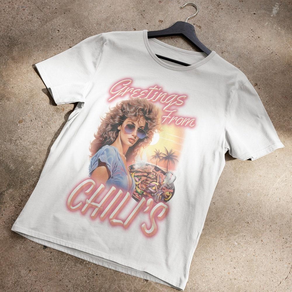 

230GSM 100% Cotton T-Shirt Greetings From Chili s T-Shirt XS белый