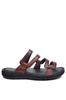 Genuine Real Leather Men's Slippers Light Slippers Leather Syringe Brown