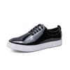 Glossy Leather Men sneakers Fashion Upscale Luxury Casual Men Board Shoes Green Lace Up Casual Shoe Flats Zapatillas Hombre H496