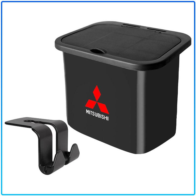 Car Trash Can Portable Hanging Vehicle Garbage Case Stickers For Mitsubishi Lancer Lancer ASX Outlander 2 3 Pajero Mirage exzos Pajero 4