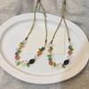 Nature Inspired Floral Bead Necklace Sophisticated Resin Adjustable 45cm Chain Elegant Everyday Accessory