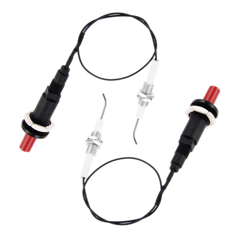 A25F-2 Set Push Button Piezo Igniter W/Threaded Electrode Ignition Plug For Fireplace/Oven/Heater/Kitchen