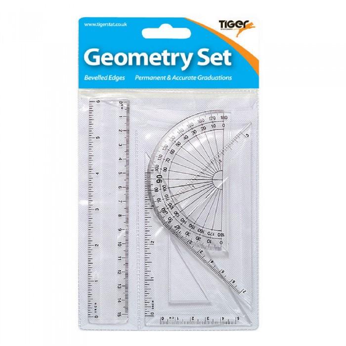 Tiger Geometrie-Set mit abgeschrägten Kanten (Packung mit 4)