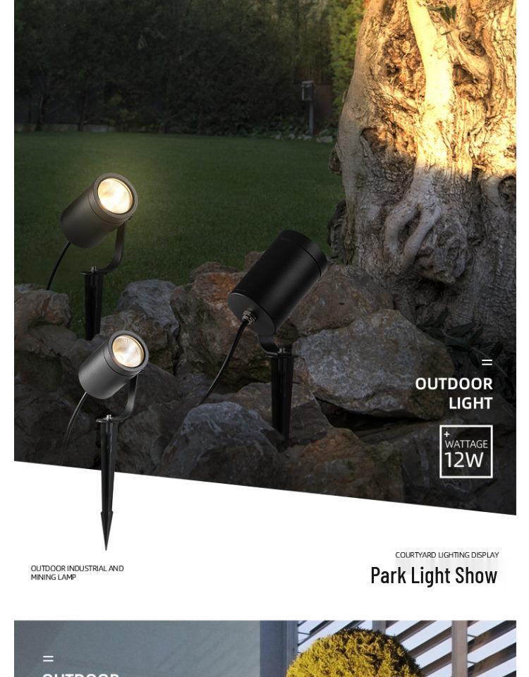 Waterproof Outdoor LED Spotlight for Trees and Gardens - Landscape Lawn Light with Ground Stake, 24V Floodlight