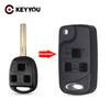 KEYYOU 3 Buttons Flip Folding Remote Key Shell Case For Lexus RX300 SC430 GX470 LS400 GS300 ES330 LX470 Fob Key Cover