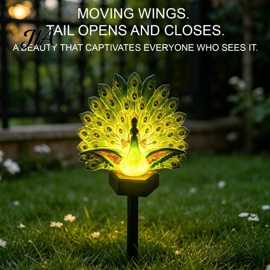 Unique Mother's Day Gift Solar Peacock Garden Statue, Outdoor Lighted Sculpture, Waterproof Powered Yard Decor LED Light for Patio Lawn Pathway