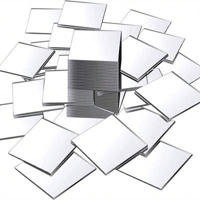 100-Piece Self-Adhesive Square Mosaic Mirror Wall Stickers for Home Decoration