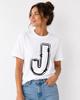 Letter J Minimalist Graphic T Shirt Initial Alphabet Unisex Tee