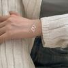 Korean Version Hollow Peach Heart Double Heart Bracelet Women's Cold Wind Simple Ins Niche Light and Thin Love Bracelet