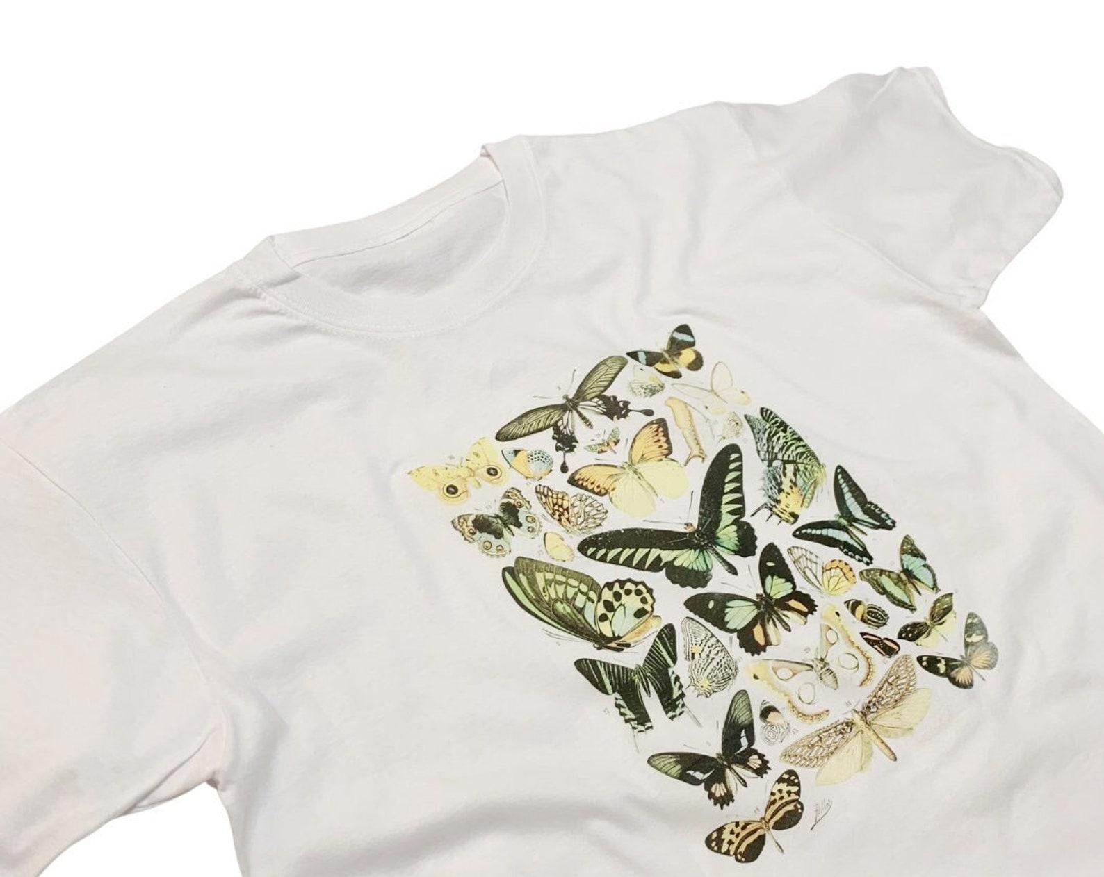 Adolphe Millot Butterfly T-Shirt Natural History Botanical Nature Vintage Art Depiction S