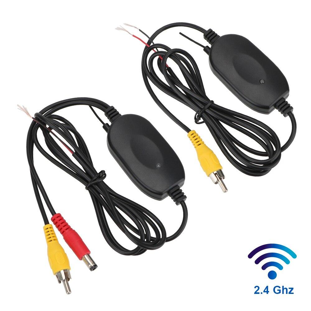 

Комплект беспроводного видеопередатчика и приемника 2.4G для камеры заднего вида автомобиля и DVD-монитора, камеры заднего вида для парковки чёрный