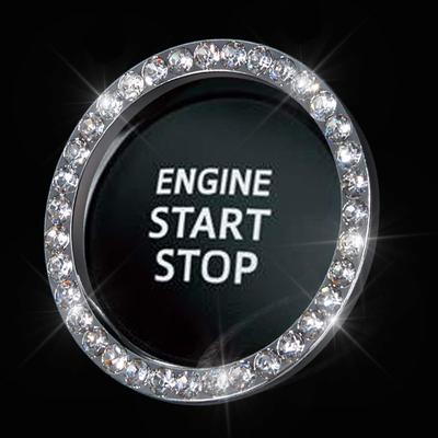 Bling Car Crystal Rhinestone Ring Emblem Sticker Car Interior Decoration Bling Car Accessories for