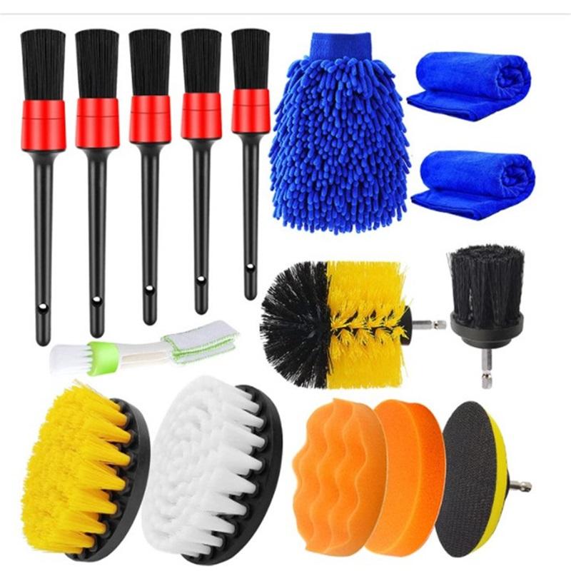 15 Piece Car Cleaning Kit Electric Drill Brush Air Conditioner Vent Cleaning Brush Combo Set