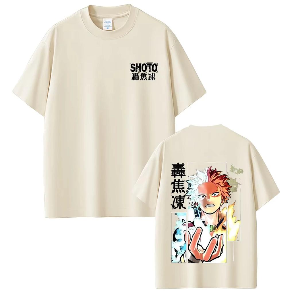 Japanese Anime My Hero Academia Shoto Todoroki T Shirts Summer Men Women Casual Retro Streetwear Male Cartoon Harajuku T-shirt