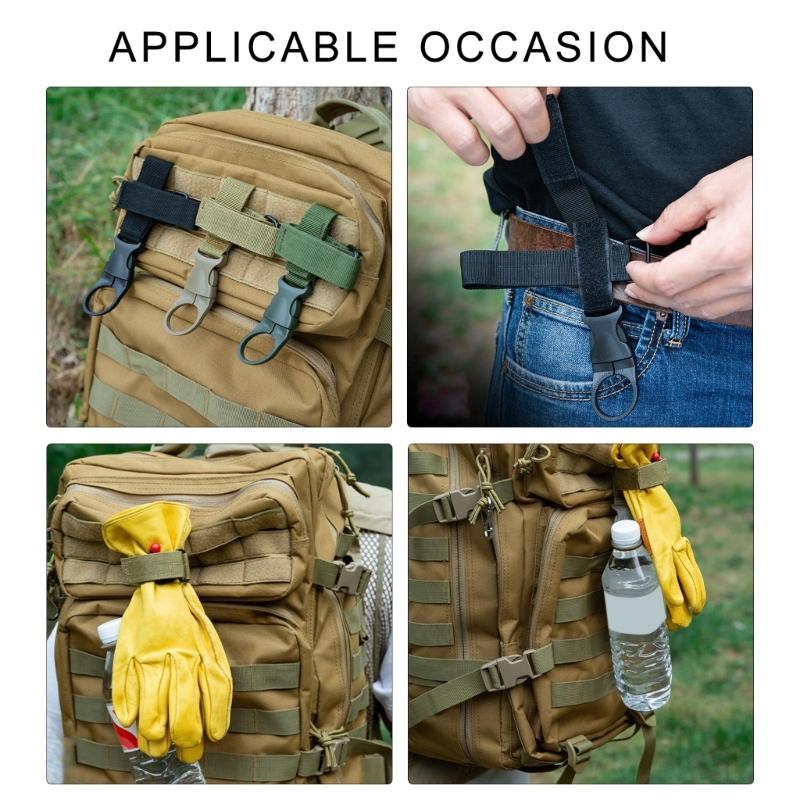 Outdoor Bottle Holder Belt Water Bottles Holder Clip Backpack Keychains Carabiner Hanging Gear Webbing Buckle Strap Clip