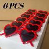6pcs Heart Shaped Sunglasses For Children Boys Girls UV Eye Protection Sunglassese Outdoor Beach Cute Valentine's Day Party Gift