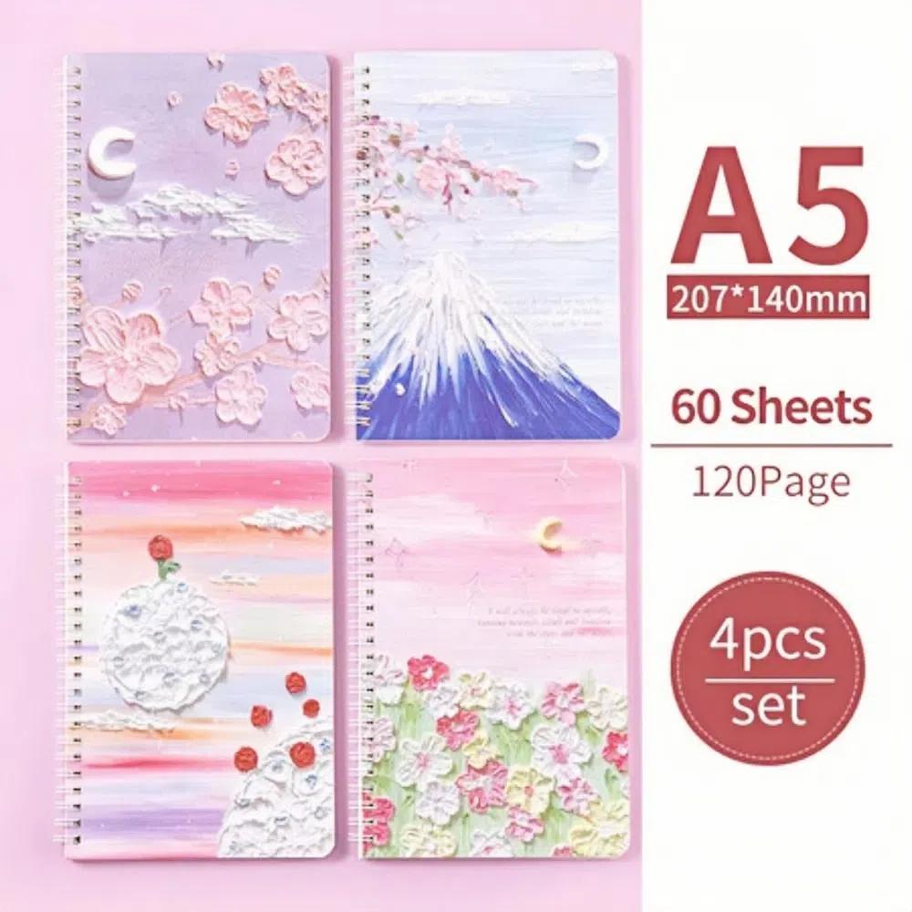 (120Pages/60Sheets) Notebook Thickened Diary Book Korean Version Notepad  Note Taking