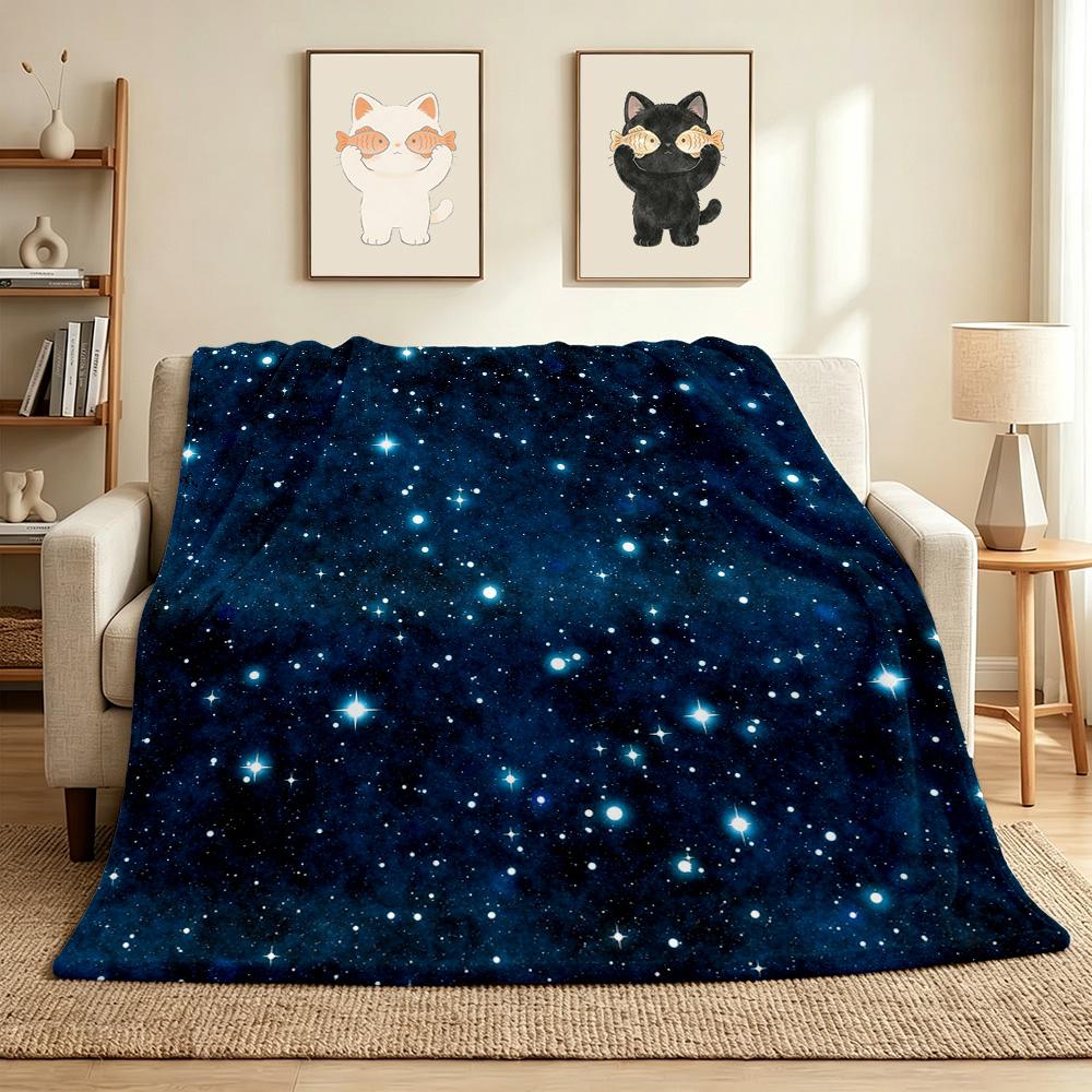 Starry Sky Flannel Blanket Throw Blanket Soft Warm Sofa Bed Camping Car home Decor Unique Christmas Gift C9302242