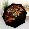 1pc Tiger Flames Automatic Open 8-Rib Windproof Umbrella, Travel & Commuting, Suitable for All Seasons, Lightweight Portable,025
