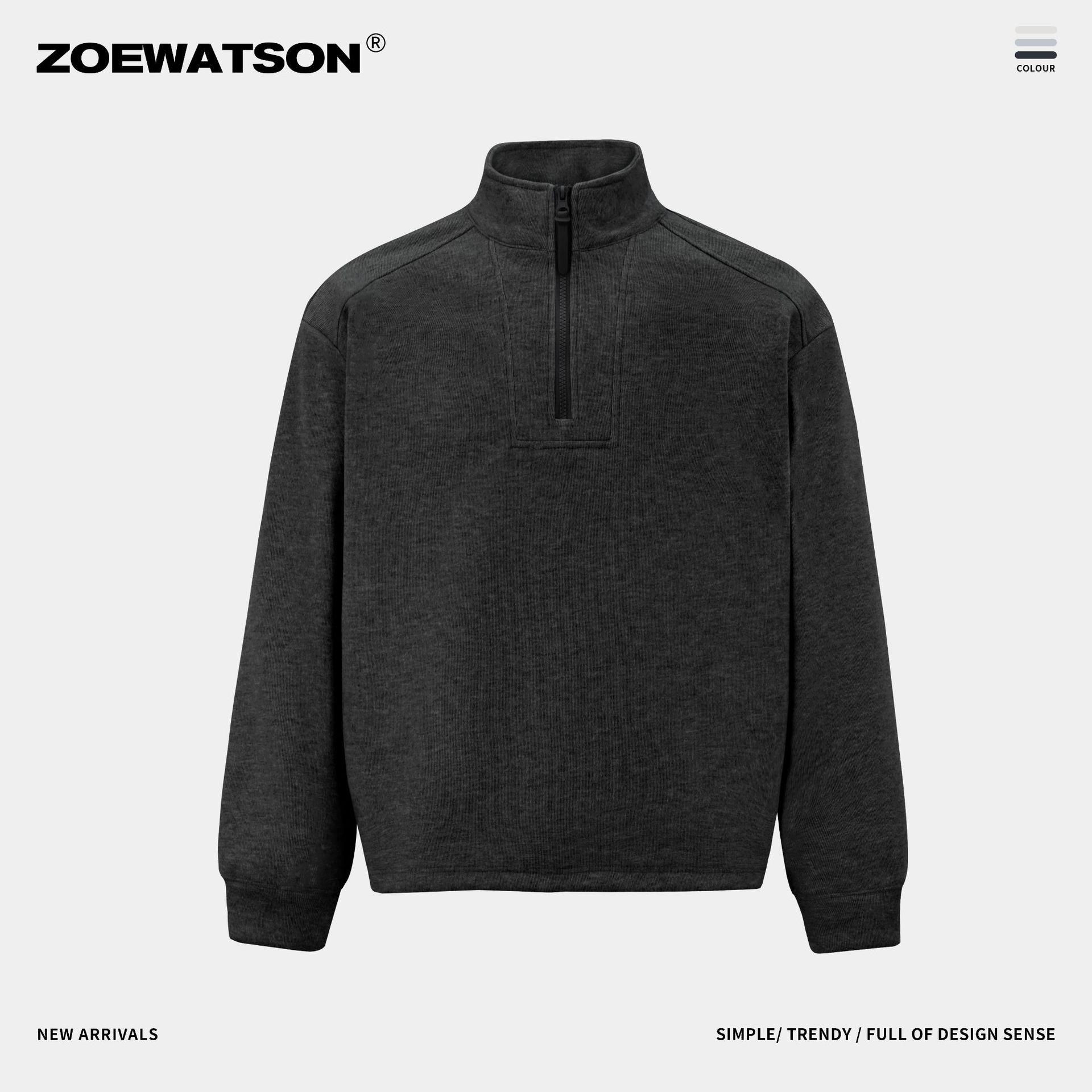 

American Style Heavyweight Half-Zip Fleece Hoodie: New Winter 3D Panel, Thick Warm Stand Collar for Men XL