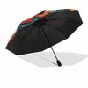 Underwater Paradise: Vibrant Sea Life Circular ArtworkUmbrella, Portable 3-Fold Compact Umbrella for Men & Women Gift