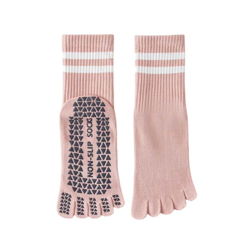 Anti-slip Women s Non-slip Yoga Socks Silicone Floor Toe Socks Five-toe Socks Four Seasons розовый