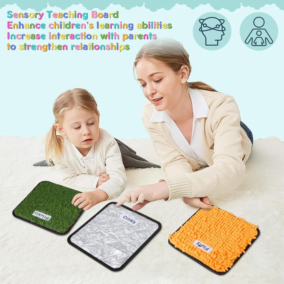 Tapetes Sensoriales, Juguetes Sensoriales de Pared, 12 Baldosas Sensoriales Texturizadas con Cuerda para Colgar en la Pared, Juguetes Sensoriales para Bebés con Autismo, Tapetes de Juego Táctiles