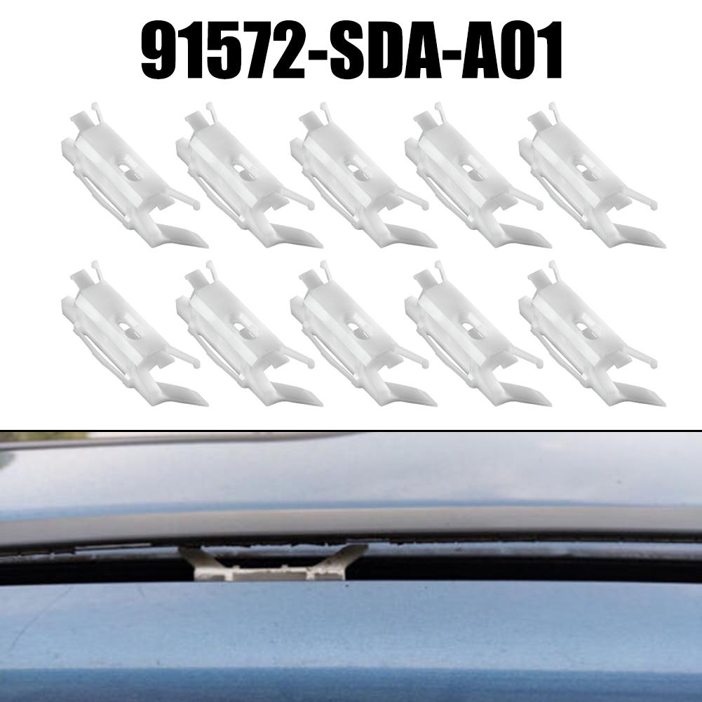 Lot de 10 clips de fixation pour moulures de toit de voiture, pour Honda, Accord, Civic, Acura, pour bande d'eau courante, pour rail anti-goutte