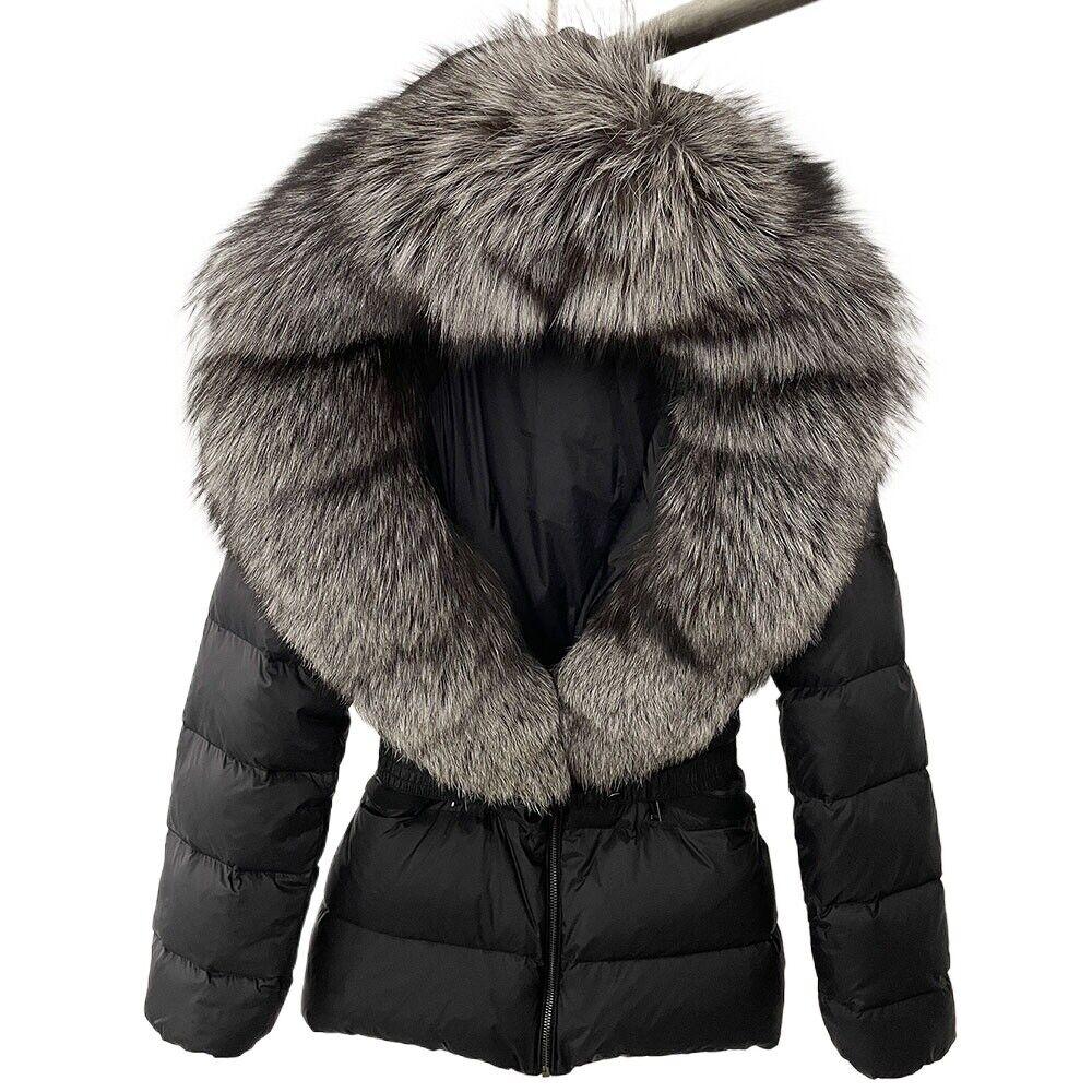OFTBUY Winter Jacket Women's Real Raccoon Fox Fur White Duck Down Coat Thick Warm