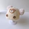 Baby Hat Winter Cute Cartoon Double Ball Wool Hat Boys and Girls Baby Ear Protector Knitted Hat Children's Pullover Hat