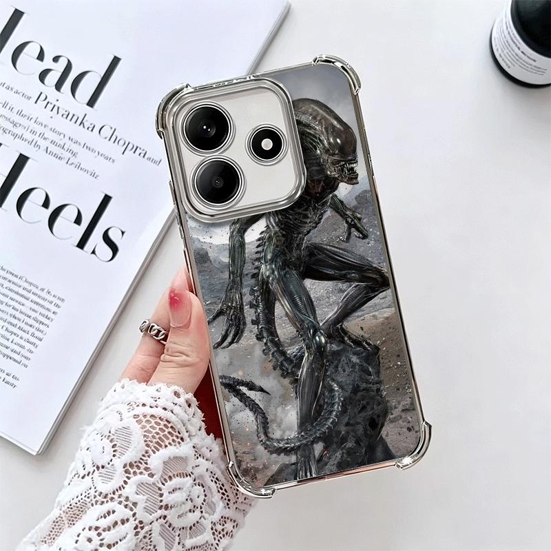 

A-Alien Vs P-Predator Plating Phone Case For Xiaomi Redmi Note 14 15 Pro Plus 13 12 11 11S 11T 10 9S 9 5G Anti-Fall Airabag Cove Redmi Note 9S