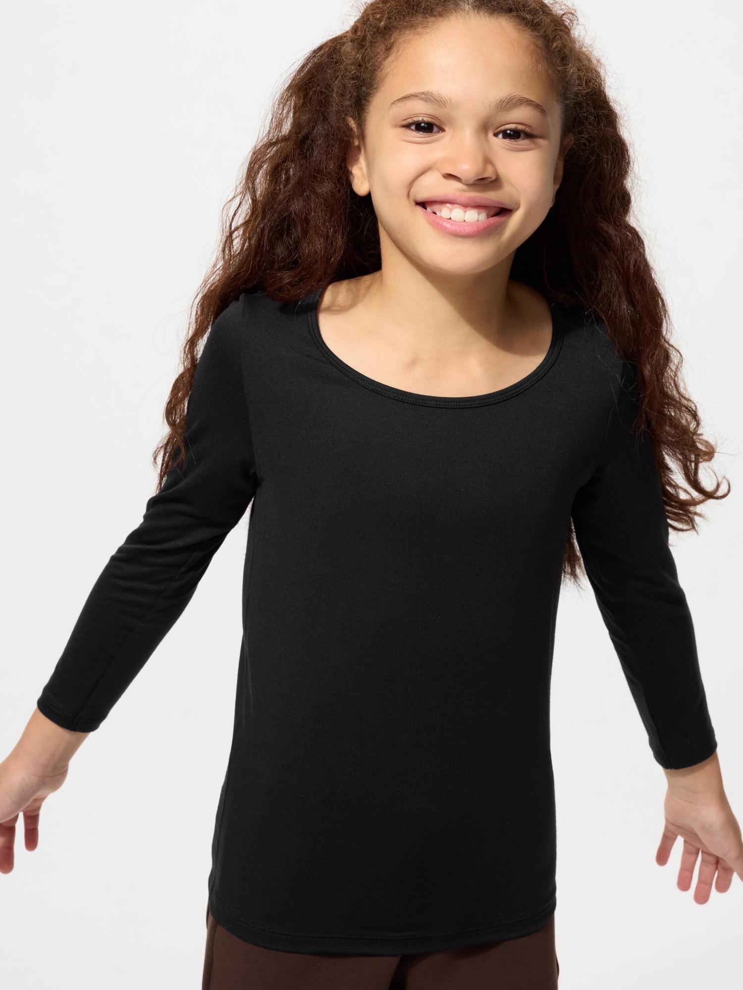 

Uniqlo Kids HeaT Tech U-образная футболка с длинным рукавом 09 BLACK/KIDS 160