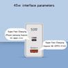 50W Dual-Port Charger, Compatible with Samsung, Huawei, and Apple Phones, PD Fast Charging Adapter for EU/US/UK Standards.