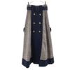 AMERI UNDRESSED Check Pattern Long Skirt Gray X Navy Women Used