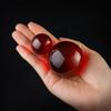 Red Auspicious Bead Crystal Ball Ornament, 3CM 5CM Glass Handheld Bronze Pot Glazed Piece