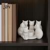 3D Printed Cat Ornament Candle Holder, Matte Sanding Aesthetic Desktop Decor, Integrated Showcase Display Smooth Curved Sculpture, Home Decoration for