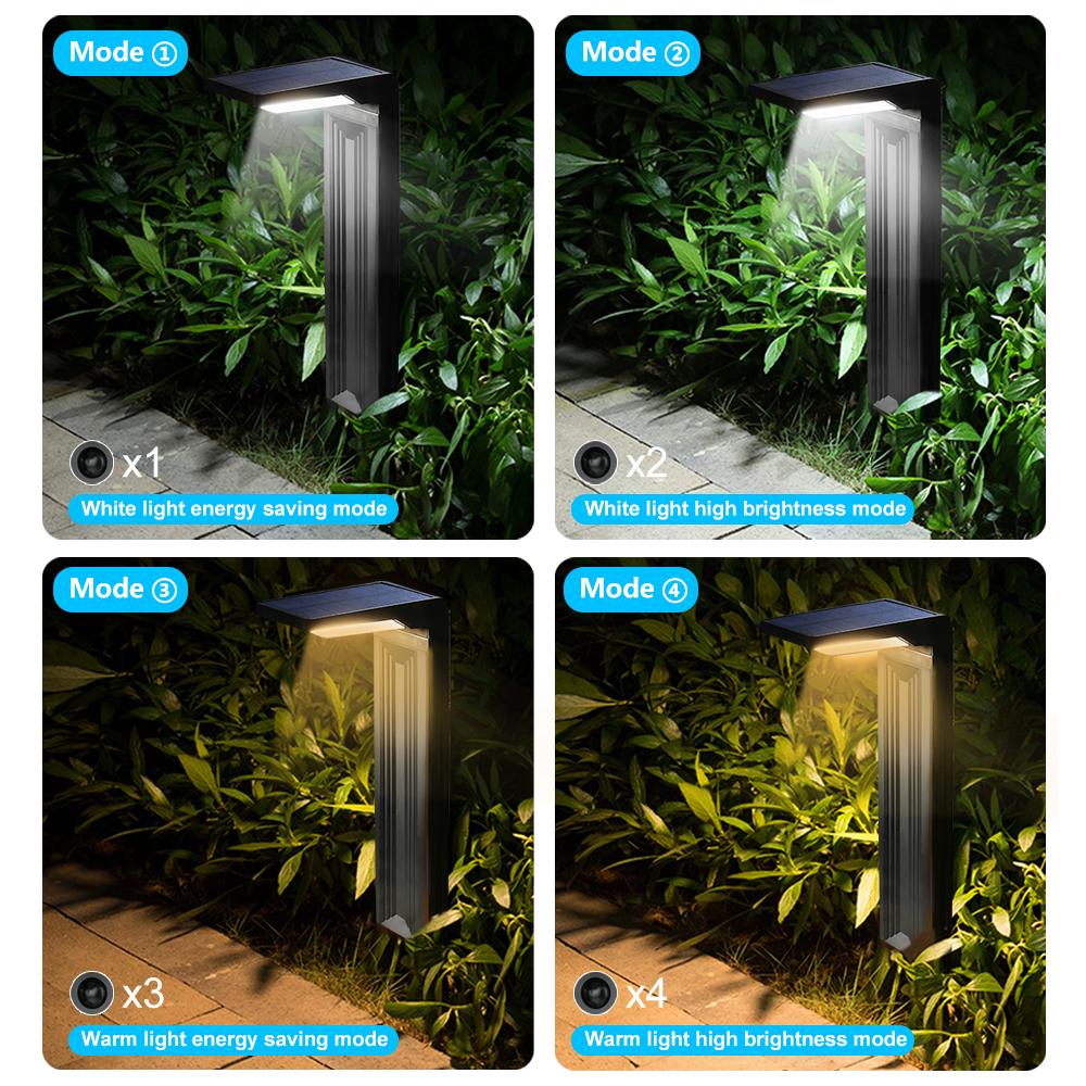Solar Lights Outdoor Garden Decoration LED Solar Landscape Lights Waterproof Pathway Bollard Lawn Lights Yard Walkway Warm/White